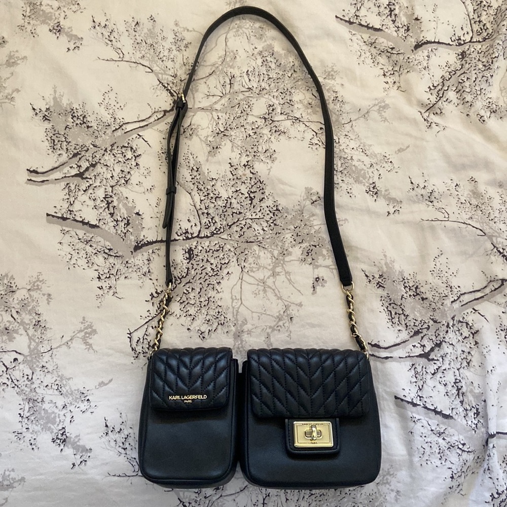 Karl Lagerfeld Unique 2 Section Shoulder Bag